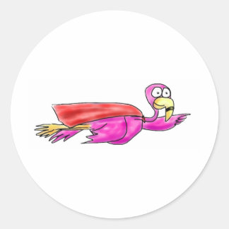 Toppen Rosa Flamingo Fyling Cape Whimsical Art Runt Klistermärke