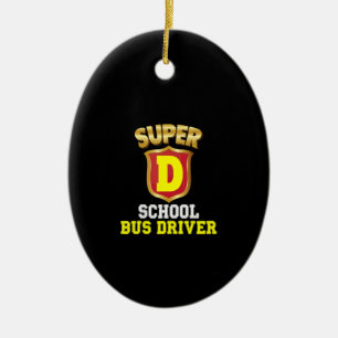 Toppen School Buss Driver Back to school Hero Kids Julgransprydnad Keramik