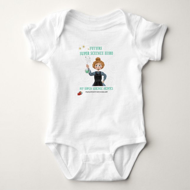 Toppen Science Baby Bodydress - Marie Curie T Shirt (Framsida)