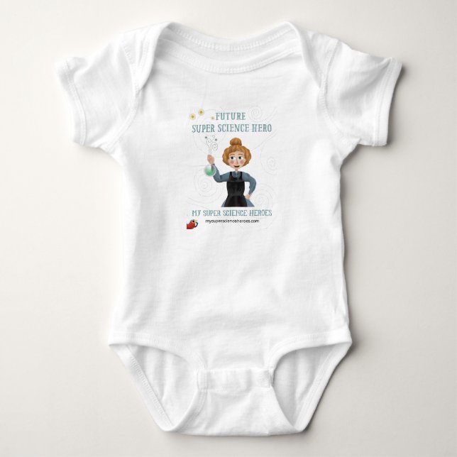 Toppen Science Baby Bodydress - Marie Curie T Shirt (Framsida)