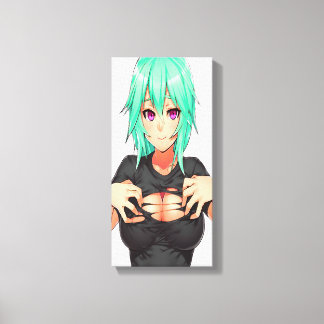 Toppen Sexy Grönt med Hentai Girl Canvastryck