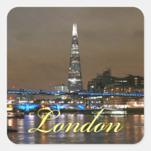 Toppen Shard London Fyrkantigt Klistermärke