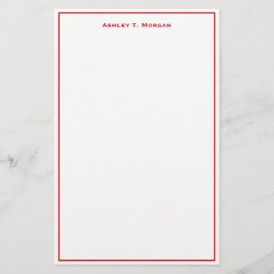 Toppen Simplicit Red White Personlig DIY Ram Brevpapper