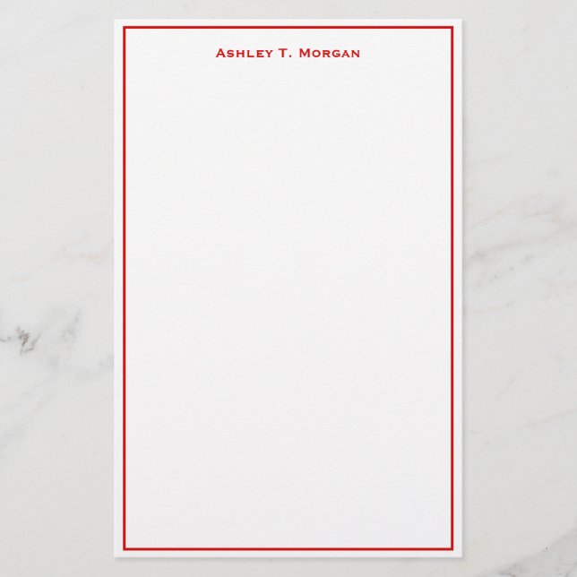 Toppen Simplicit Red White Personlig DIY Ram Brevpapper (Framsida)