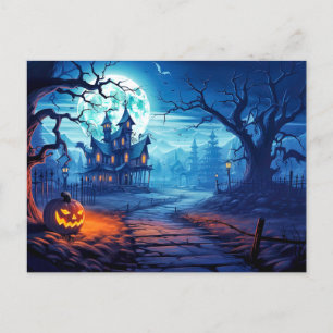 Toppen Sinister Pumpkin & Haunted House Vykort