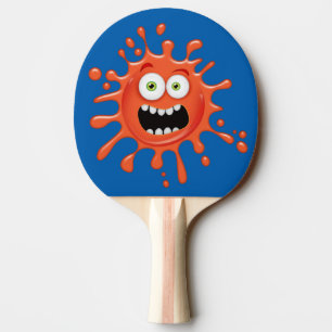 Toppen Skrämt Ansikte Splatterad på Ping Pong Padd Pingisracket