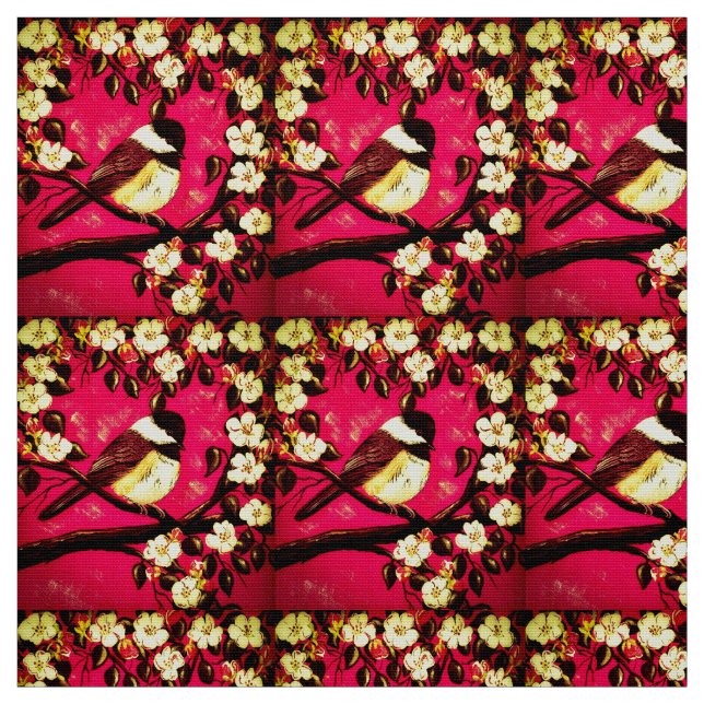 Toppen Slå Chickadee Tyg (Provkarta)