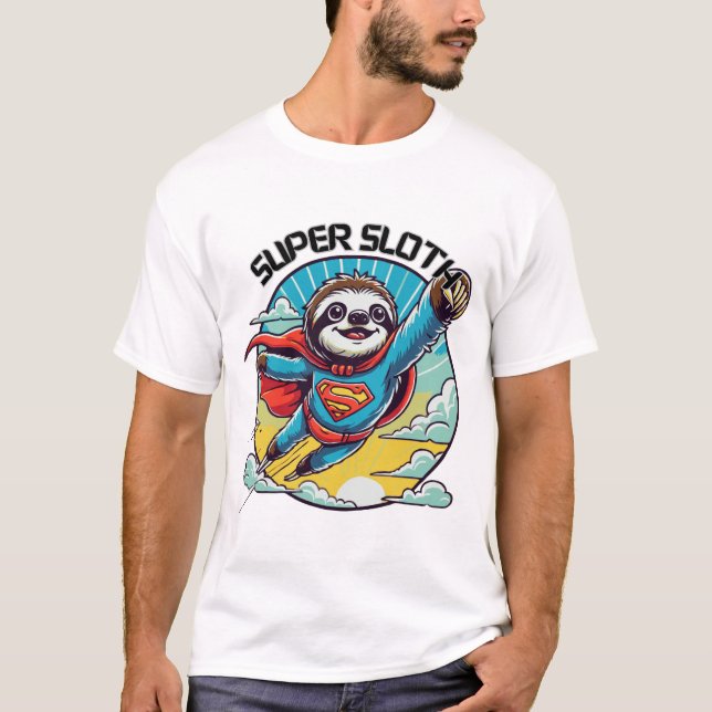 Toppen Sloth - Funny och Adsible Sloth Design T Shirt (Framsida)