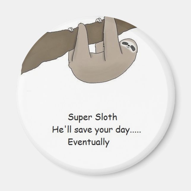 Toppen Sloth Hero Magnet (Framsidan)