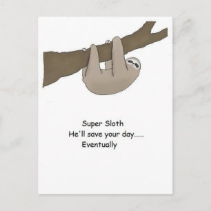 Toppen Sloth Hero Vykort