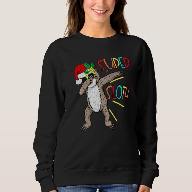 Toppen Sloth Superhjälte Dabbing Dance Move Dab fo T Shirt (Framsida)