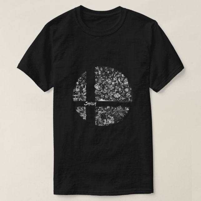 Toppen Smash Bros. Ultimate (Gråskala) Classic T Shirt (Design framsida)