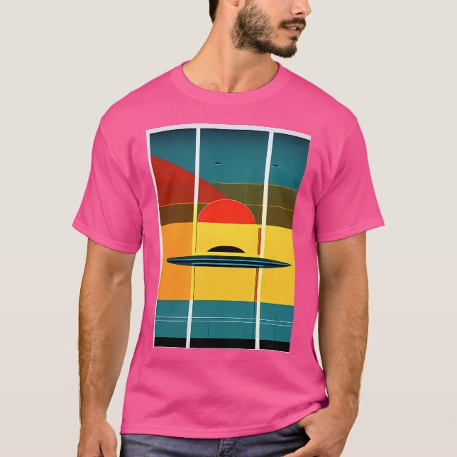 Toppen Snyggt Ufo Design T Shirt (Framsida)