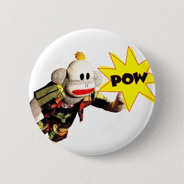 Toppen SockMonkey hjälte Knapp (Framsida)