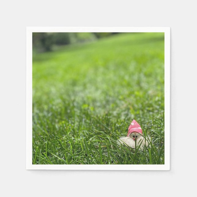 Toppen söt Garden Gnome Cocktail Napkins Pappersservett (Framsidan)