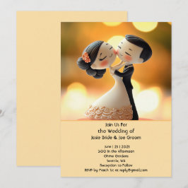 Toppen Söt kärlek bröllopsinbjudan Inbjudningar