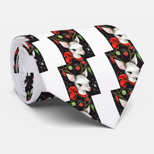Toppen söt vintagerenjul slips (Rullad)