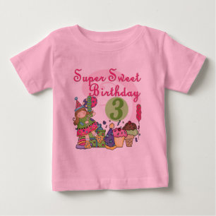 Toppen Söta 3:e födelsedag Tshirts och presenter
