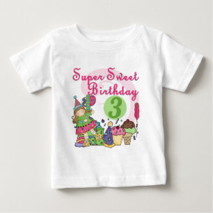 Toppen Söta 3:e födelsedag Tshirts och presenter
