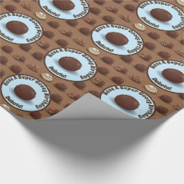 Toppen sötsak och geggiga chokladfödelsedagblått presentpapper