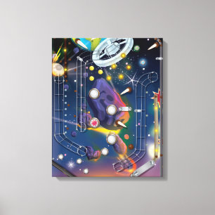 Toppen Space Pinball Maskin Canvastryck