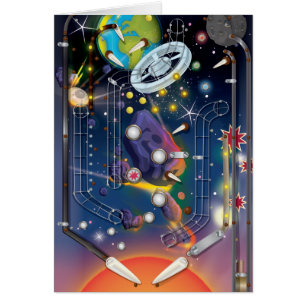 Toppen Space Pinball Maskin Hälsningskort