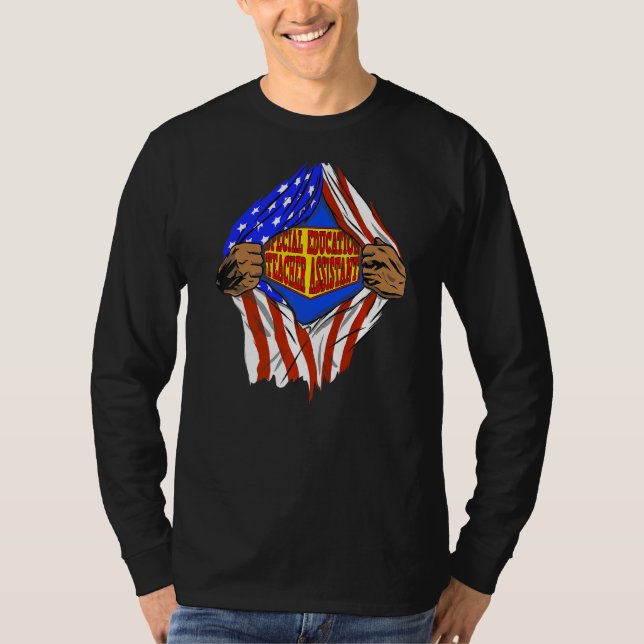 Toppen Speciell Education Teacher Assistant Hero-j T Shirt (Framsida)