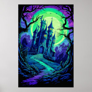 Toppen Spooky Halloween Haunted House Poster