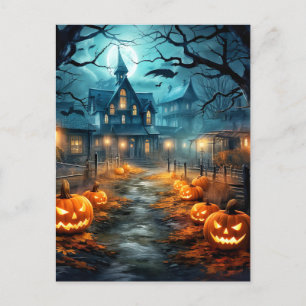 Toppen Spooky Haunted House Halloween Vykort