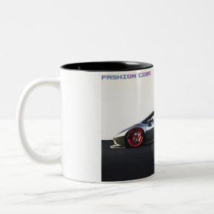toppen sportbilkaffe mugg på svart