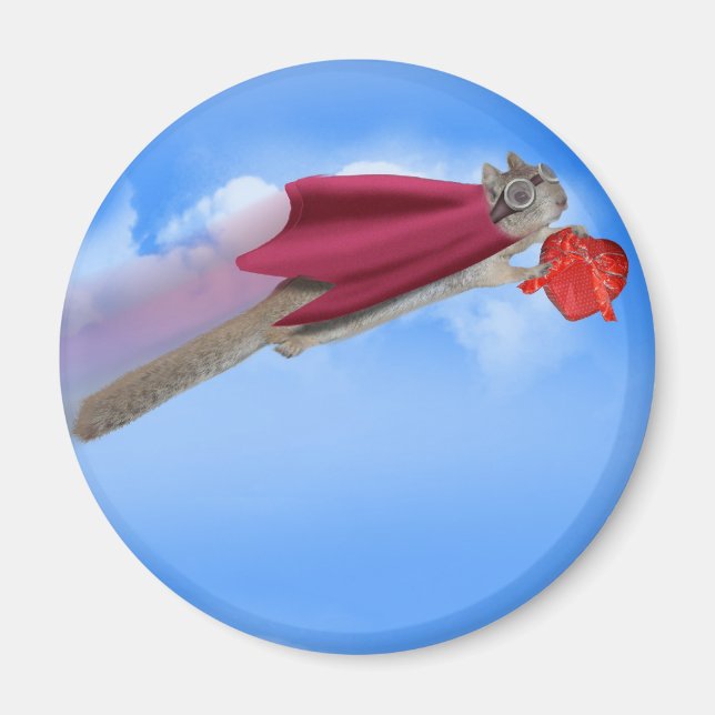 Toppen Squirrel Valentine Candy Magnet (Framsidan)