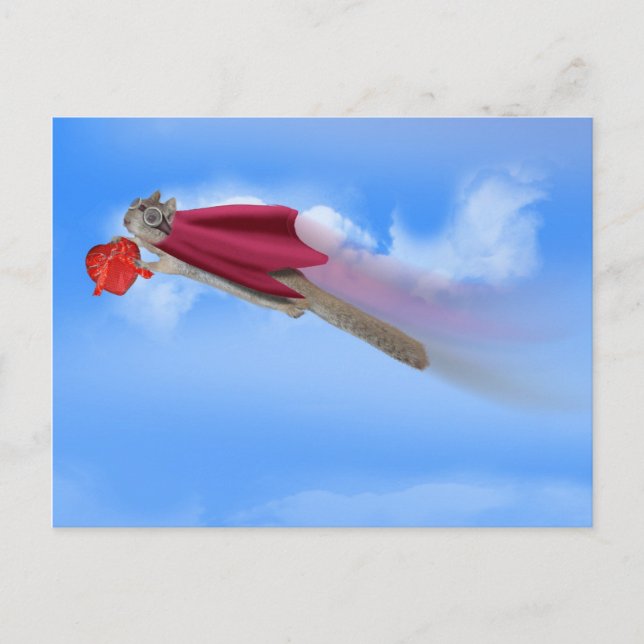 Toppen Squirrel Valentine Delivery Service Helg Vykort (Framsida)
