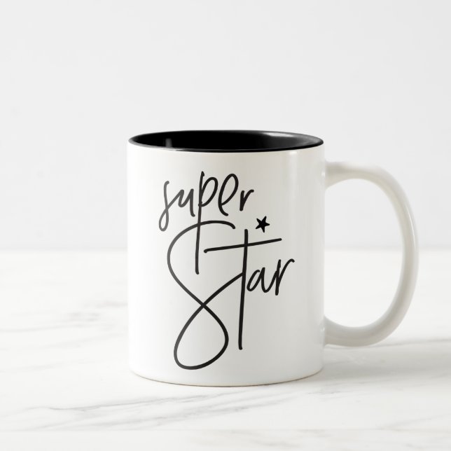 TOPPEN STAR belönar modern chic-handskriven svart Två-Tonad Mugg (Höger)