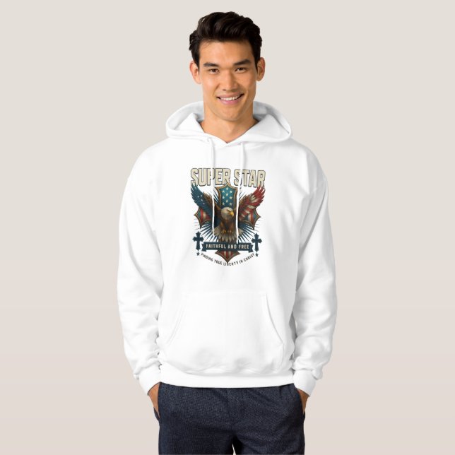 Toppen Star Eagle Emblem Hoodie (Hel framsida)