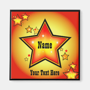 Toppen Star Guld Orange Superstar Anpassningsbar S Magnet