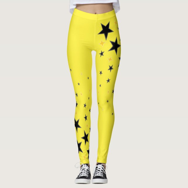 toppen Star-gult Leggings (Framsida)