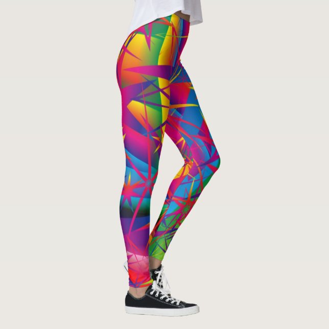 Toppen Star Leggings - Bright Bold Färg - Yoga (Höger)