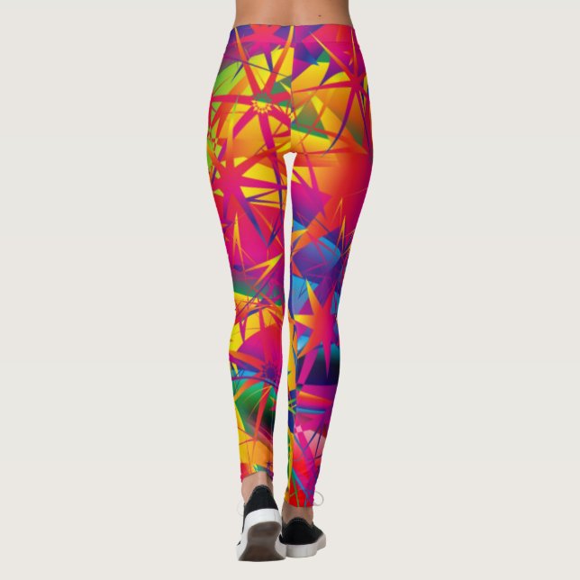 Toppen Star Leggings - Bright Bold Färg - Yoga (Baksida)