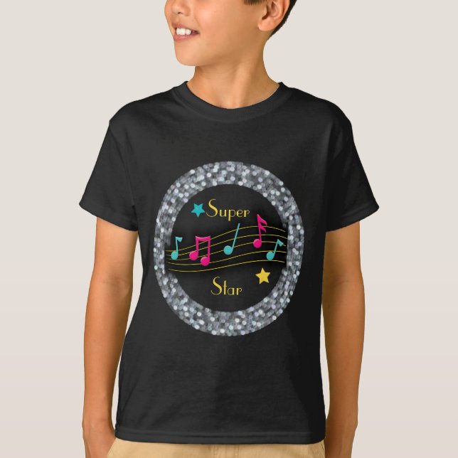 Toppen Star Musik noter T Shirt (Framsida)