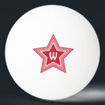 Toppen Star Red Monogram - första början Pingisboll<br><div class="desc">Ping Pong-spelare uppskattar den här ikonen för toppen star Red logotyp stil. Modern och enkel att läsa design.</div>