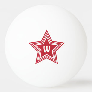 Toppen Star Red Monogram Initial Pingisboll