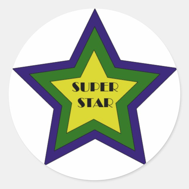 Toppen Star Sticker Runt Klistermärke (Framsida)