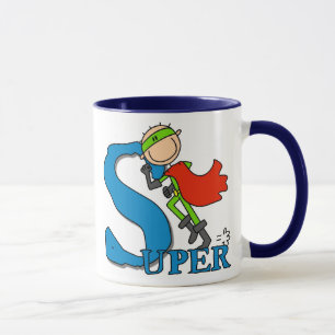 Toppen stick figurhjälte mugg