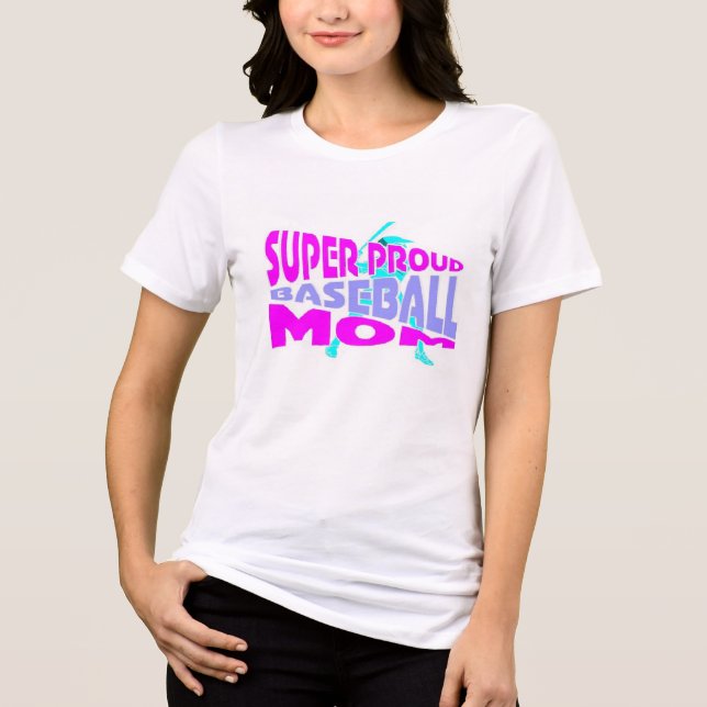 toppen stolt baseboll mamma t shirt (Framsida)