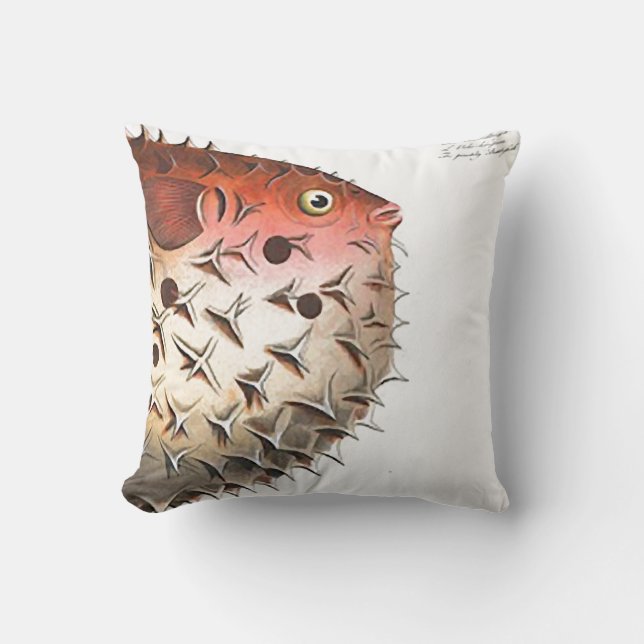 TOPPEN STOR den Pufferfiskkorall/orangen 20" Kudde (Framsida)
