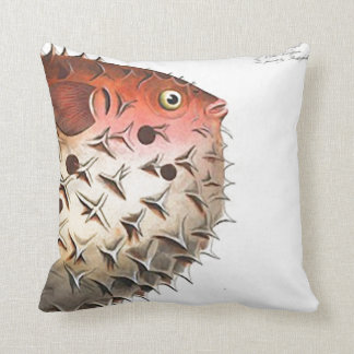 TOPPEN STOR den Pufferfiskkorall/orangen 20" Kudde
