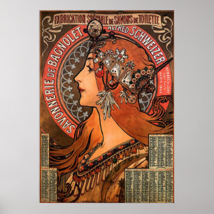 TOPPEN STORLEK-ALPHONSE MARIA MUCHA-SAVONNERIE de Poster
