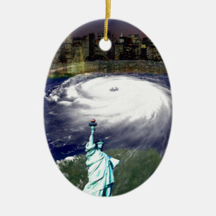 Toppen Storm Sandy 2012,Öga av stormen_ Julgransprydnad Keramik