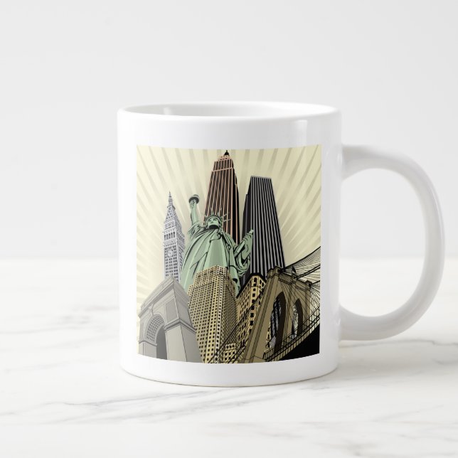 Toppen Stylized Cityscape NYC Jumbo Mugg (Höger)
