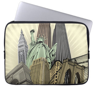 Toppen Stylized Cityscape NYC Laptop Fodral